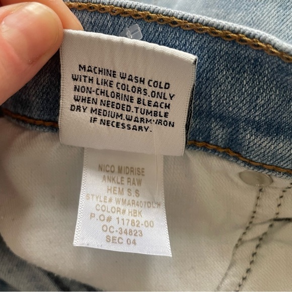 Hudson Jeans Hatchback Blue Distressed Nico Mid Rise Unfinished Raw Hem Ankle 27 - Picture 8 of 9